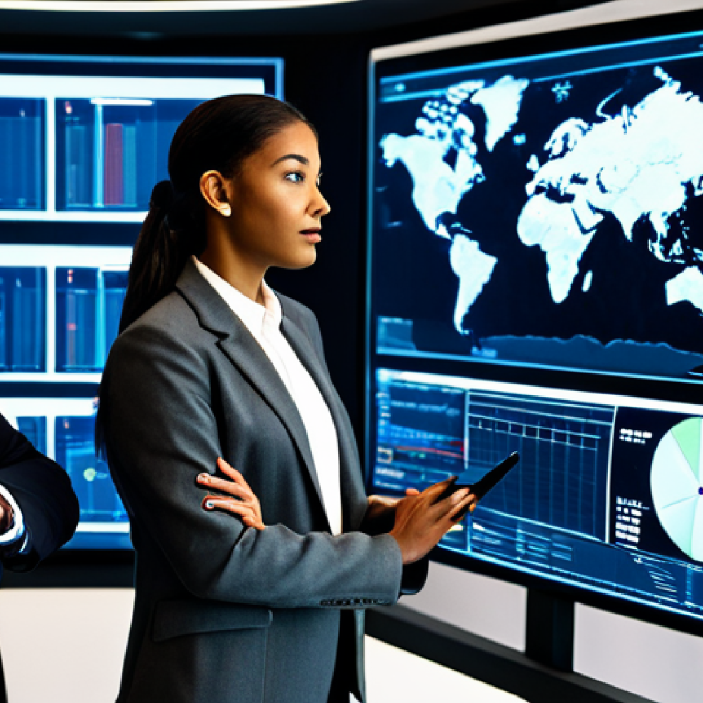 **Prompt:** A diverse team of professional logistics managers and data analysts, fully clothed in modest business attire, collaborating in a futuristic, high-tech logistics control center. Large, interactive digital dashboards display real-time supply chain data, predictive analytics, and optimized delivery routes. The scene is well-lit, emphasizing innovation and efficiency. Perfect anatomy, correct proportions, natural poses, well-formed hands, proper finger count. Professional photography, high quality, ultra-detailed, cinematic lighting. safe for work, appropriate content, fully clothed, professional.