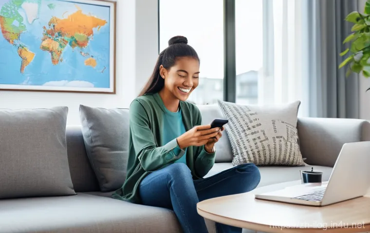 블록체인 기술과 국제물류 혁신 - **Prompt: Real-time Cross-border Package Tracking with Blockchain Transparency**
    A young, smilin...