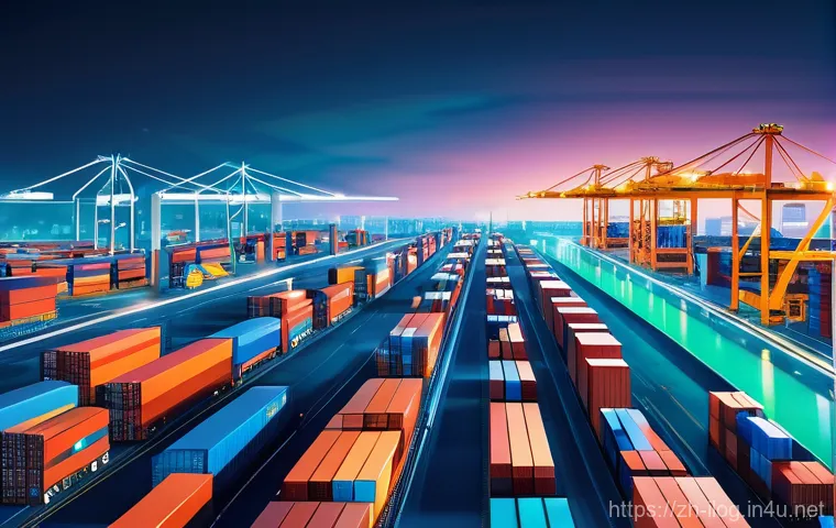 블록체인 기술과 국제물류 혁신 - **Prompt: Real-time Cross-border Package Tracking with Blockchain Transparency**
    A young, smilin...