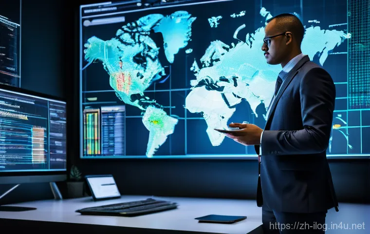 국제물류관리사 업무 일기 작성법 - **Prompt:** A focused international logistics manager, of East Asian descent, sits at a contemporary...